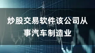 炒股交易软件该公司从事汽车制造业
