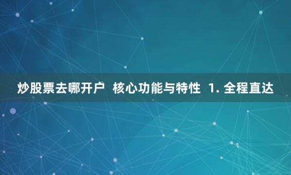 炒股票去哪开户  核心功能与特性  1. 全程直达
